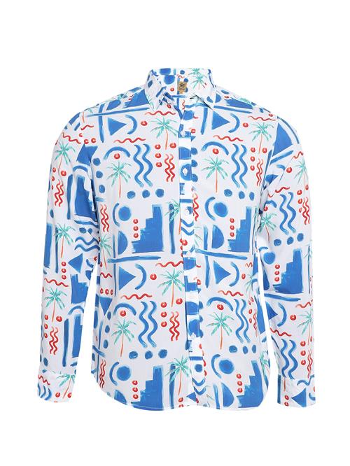 Campus Sutra Skjorte 'Kaleb'  blå / grøn / lys rød / hvid