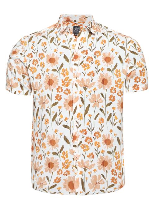 Campus Sutra Skjorte 'Bryson'  grøn / orange / hvid