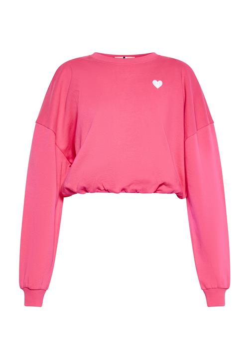swirly Sweatshirt  hindbær / hvid