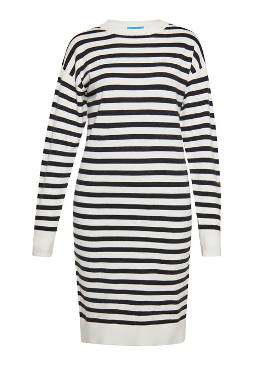 SANIKA Strikkjole  sort / uldhvid