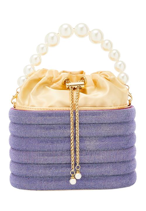 FELIPA Posetaske  gylden gul / mørkelilla / perlehvid