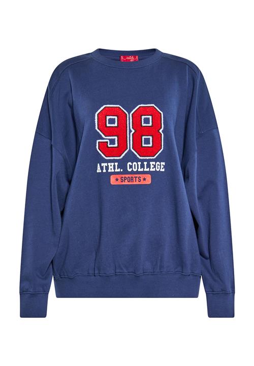 swirly Sweatshirt  navy / rød / hvid