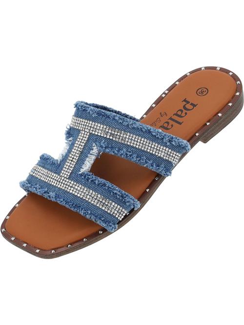 Palado by Sila Sahin Pantoletter 'Otina'  blå / brun / sølv