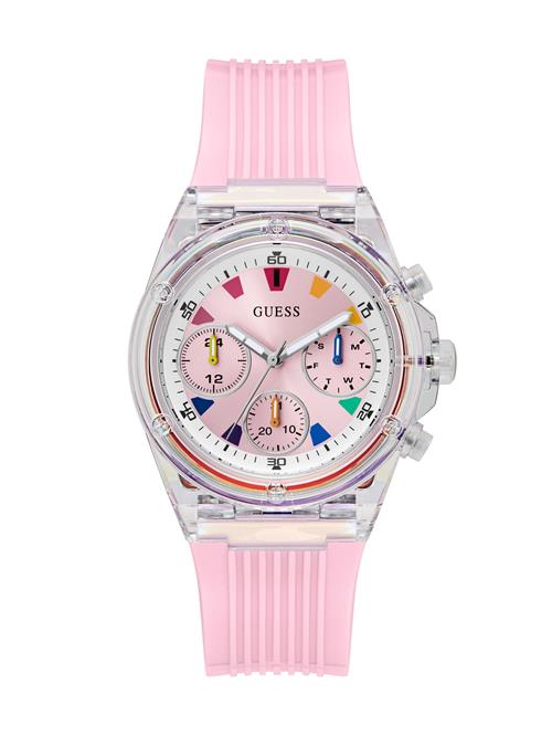 GUESS Analogt ur 'Athena'  lyserød / sølv