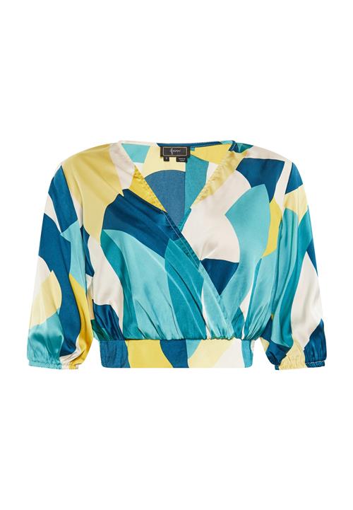 faina Bluse  blå / gul / offwhite