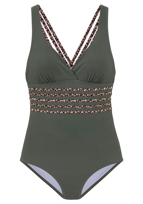 LASCANA Badedragt  beige / brun / oliven