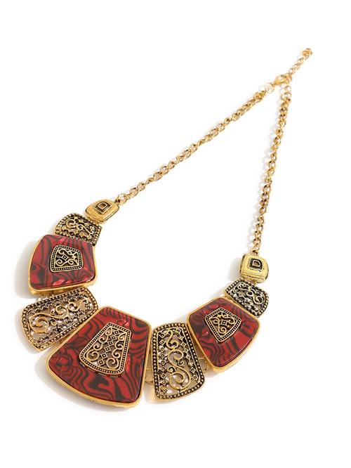 SOHI Kæde 'Sumit'  guld / rustrød / sort