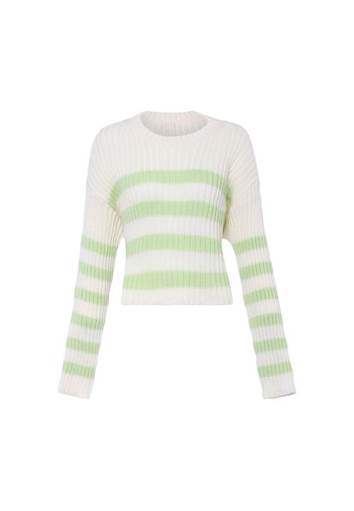 MYMO Pullover  lime / uldhvid