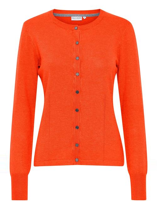 PULZ Jeans Cardigan 'Sara'  orangerød