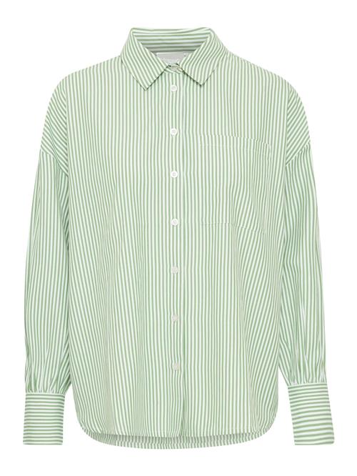 Fransa Bluse 'Poppa'  lysegrøn / hvid