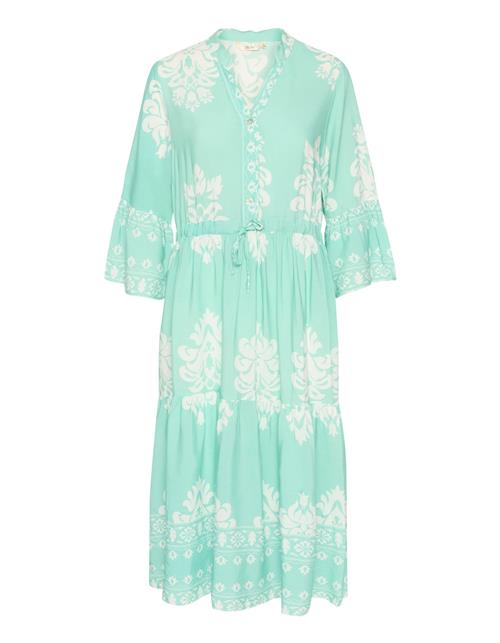 Cream Kjole 'Koren'  turkis / hvid