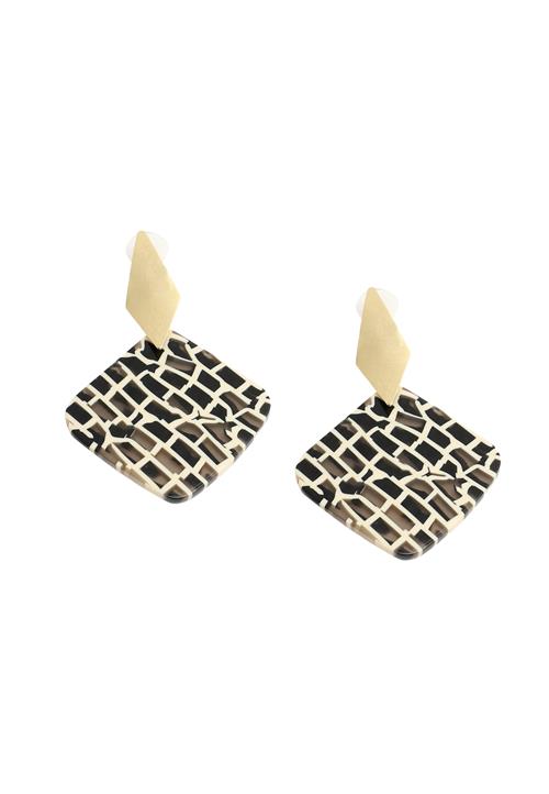 SOHI Øreringe  brun / guld / sort / hvid