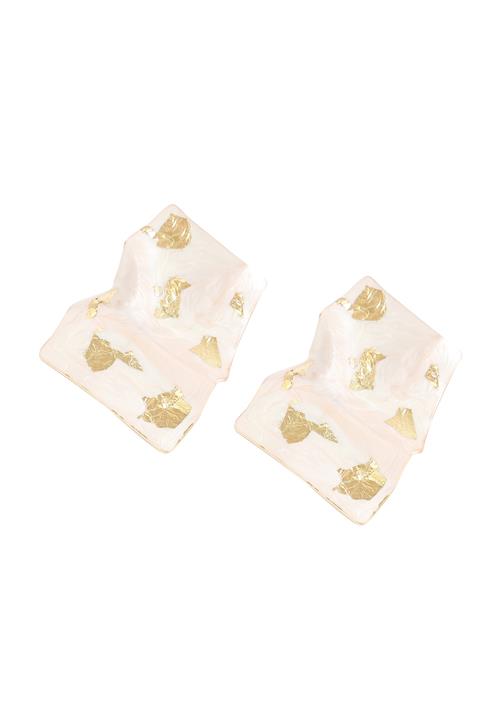 SOHI Øreringe 'Karla'  guld / hvid