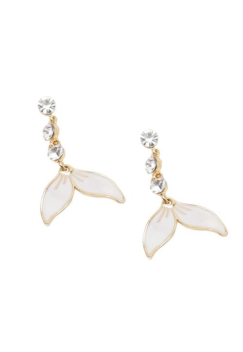 SOHI Øreringe 'Cara'  guld / transparent / hvid