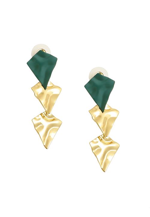 SOHI Øreringe 'Beulah'  guld / grøn