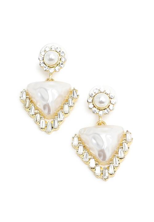 SOHI Øreringe  guld / hvid / perlehvid