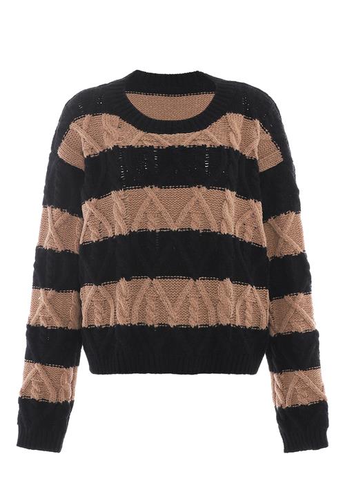 MYMO Pullover  lysebrun / sort