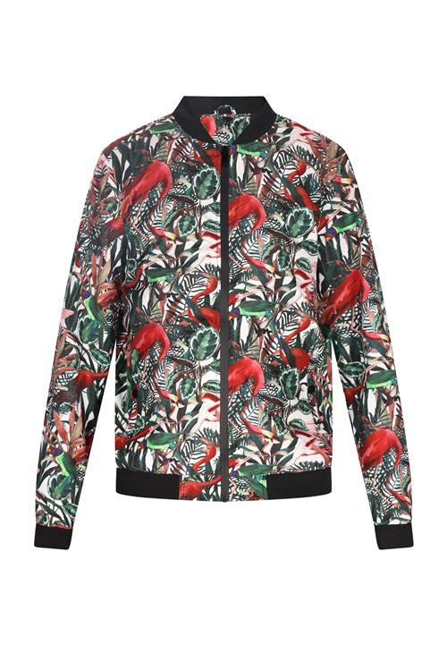 OCY Overgangsjakke  gran / mørkerød / sort / hvid