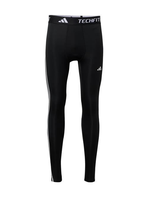 ADIDAS PERFORMANCE Sportsbukser 'TECHFIT Compression Training 3-Stripes Long'  sort / offwhite
