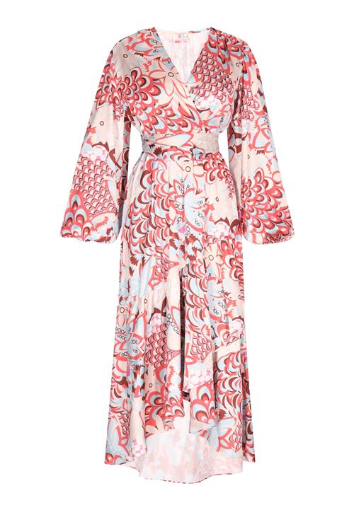 IZIA Sommerkjole  beige / turkis / lys rød