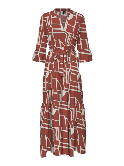 VERO MODA Kjole 'ZERA'  carminrød / hvid