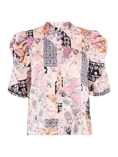 ICHI Bluse 'IHKate'  blå / mørkegul / lys pink / hvid
