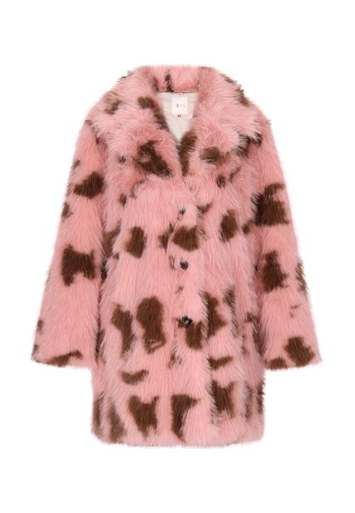 IZIA Vinterfrakke  brun / lys pink