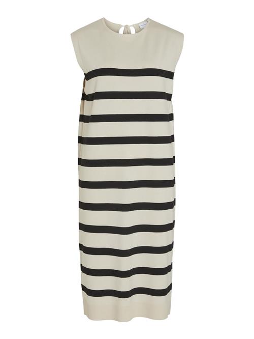 VILA Strikkjole  beige / sort