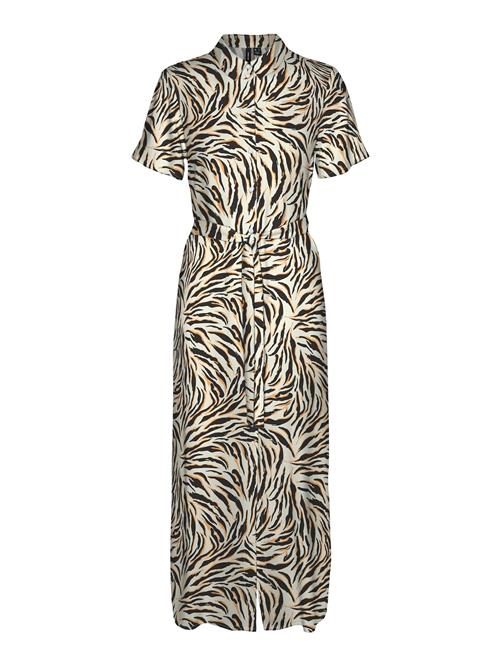 VERO MODA Blusekjole 'Easy Joy'  elfenben / orange / sort