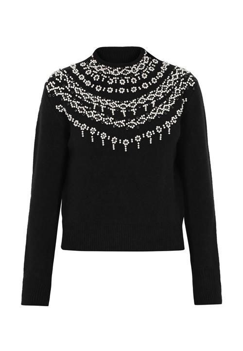 faina Pullover  sort / perlehvid