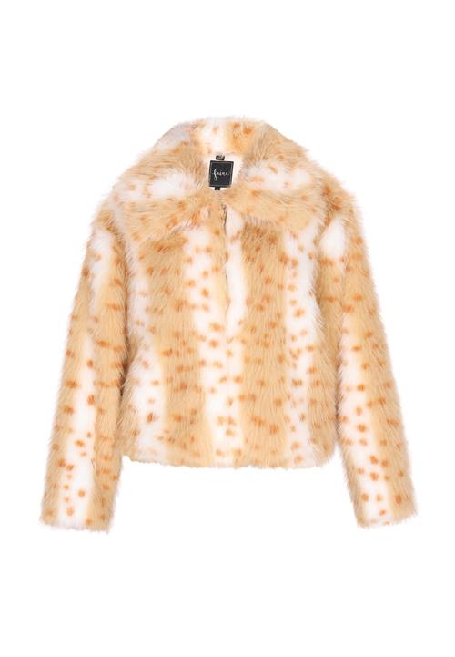 faina Vinterjakke  beige / rød / hvid