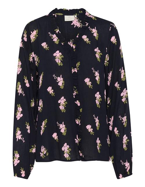 Kaffe Bluse 'Ellen'  navy / grøn / pink