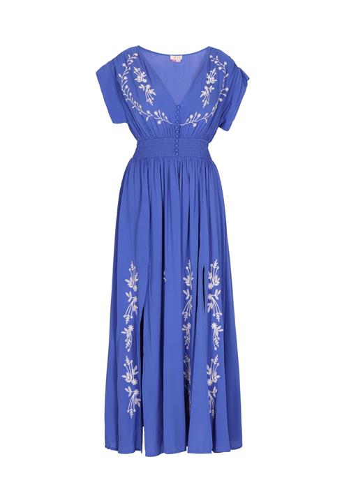 IZIA Sommerkjole  royalblå / hvid