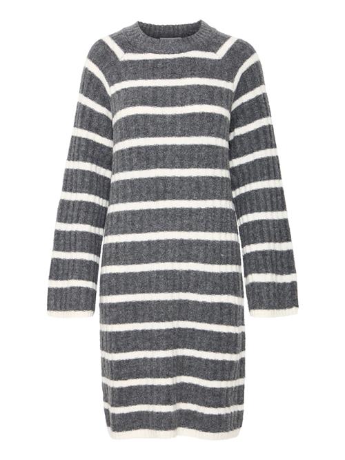 b.young Strikkjole  mørkegrå / hvid