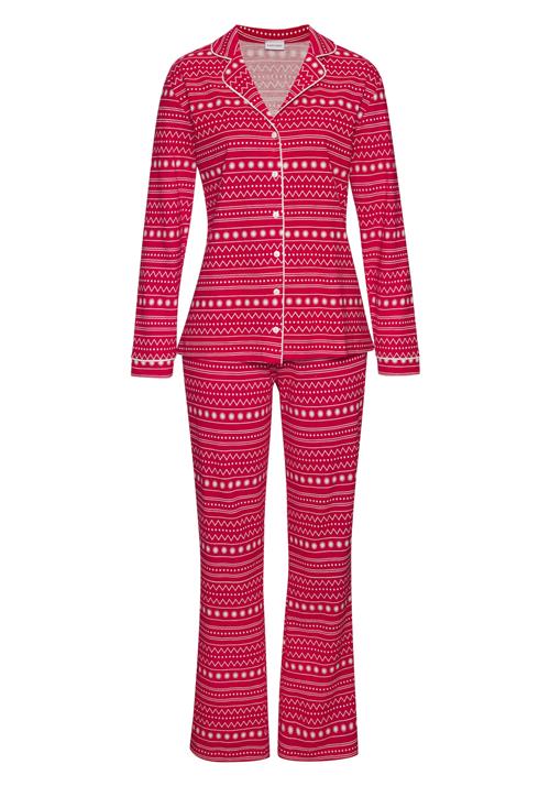 LASCANA Pyjamas 'XMas Dog Classic'  rød / hvid