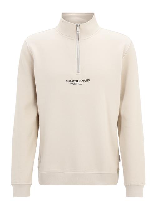 Only & Sons Sweatshirt 'ONSCurated'  lysegrå / hvid