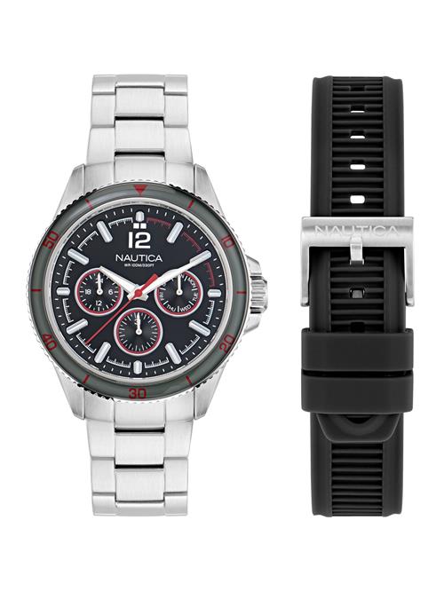NAUTICA Analogt ur ' WINDROSE '  rød / sort / sølv