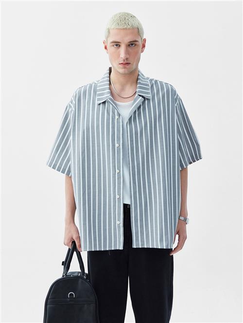 VAMOS CLO Skjorte  grå / hvid