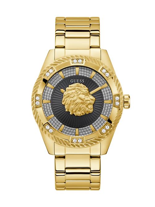 GUESS Analogt ur 'Beast'  guld / sort / transparent