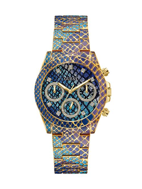GUESS Analogt ur 'Serpentina'  blå / marin / guld / lilla