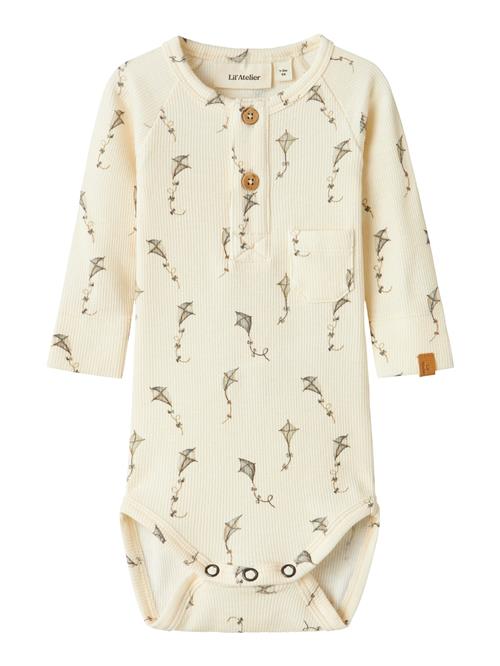 NAME IT Sparkedragt/Body 'Gavo Elm'  sand / antracit / mørkegrå