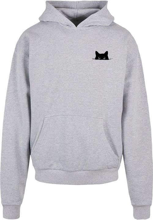 Merchcode Sweatshirt 'Halloween - Cat'  lysegrå / sort