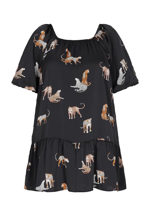 faina Kjole  lyseorange / mørkeorange / sort / hvid