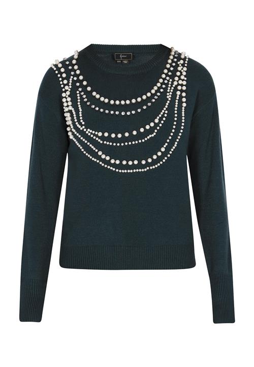 faina Pullover  gran / perlehvid