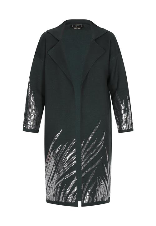 faina Cardigan  mørkegrøn / sølv