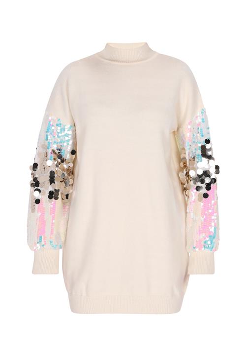 IZIA Strikkjole  lyseblå / guld / pink / uldhvid