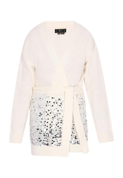 faina Cardigan  sølv / uldhvid