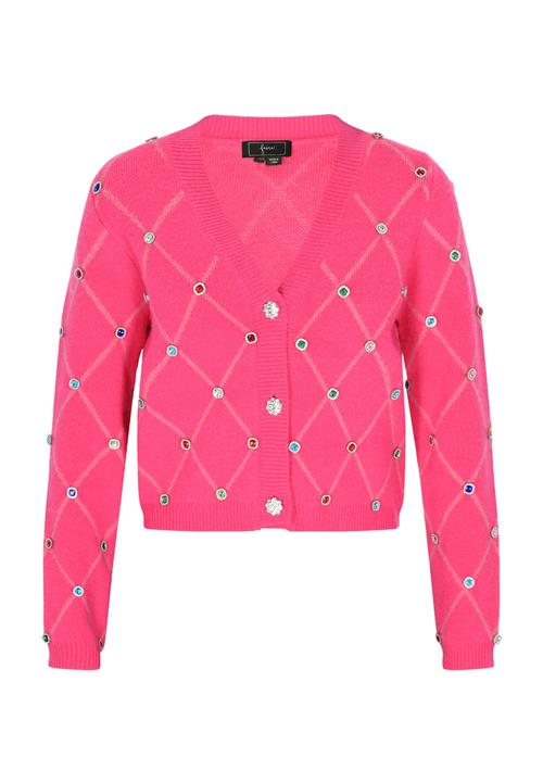 faina Cardigan  royalblå / fuchsia / mørkerød / sølv