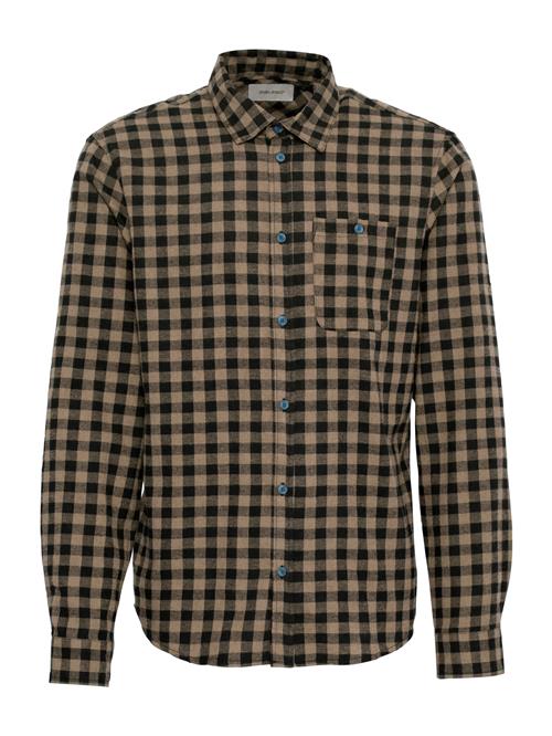 BLEND Skjorte  lysebrun / sort