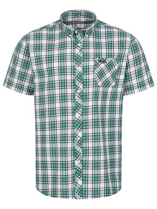 LONSDALE Skjorte 'Brixworth'  grøn / sort / hvid